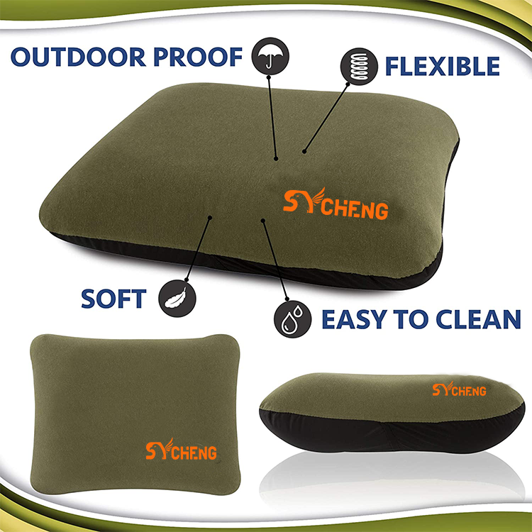 SYCHENG Gen.2 Memory Foam Inflatable Pillow - Camping and Travel Accessories - Compressible Camping Pillow