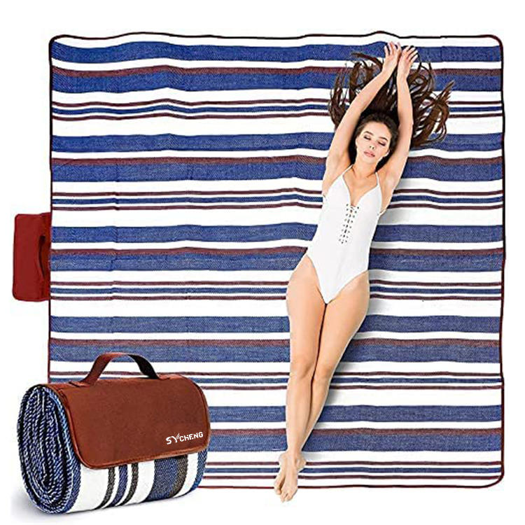 SYCHENG Extra Large Picnic & Outdoor Blanket for Water-Resistant Handy Mat Tote Great for Outdoor Beach, Hiking Camping on Grass Waterproof Sand Proof -BLUE