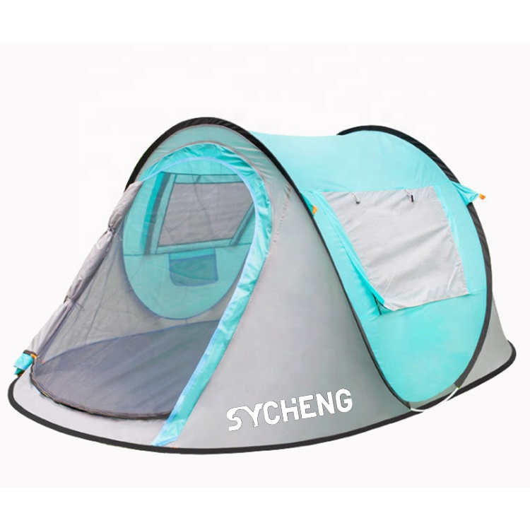 SYCHENG Family Size 3-4 person high quality automatic pop-up outdoor waterproof UV proof sunshade Double Layer camping tent tent house