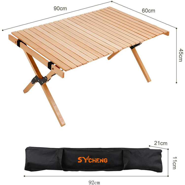 SYCHENG Camping Table, Outdoor Folding Table with Adjustable Legs, Lightweight Aluminum Roll Up Camp Table with Carrying Bag, Mesh Storage Organizer, for Cooking, Picnic, Beach, Backyards, BBQ, Party 