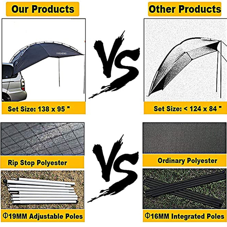 SYCHENG Versatility Camping Tent for Truck Bed,SUV RVing, Van,Trailer and Overlanding Portable Teardrop Awning Canopy Tear Resistant 